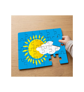 Güneş ve Bulut Tasarımlı 24 Parça Ahşap Çocuk Puzzle MPK1110