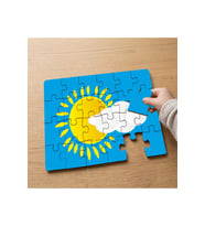 Güneş ve Bulut Tasarımlı 24 Parça Ahşap Çocuk Puzzle MPK1110