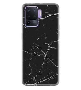 Kılıfland Oppo Reno 5 Lite Kılıf Silikon Resimli Kapak Siyah Koyu Mermer Stok 1299