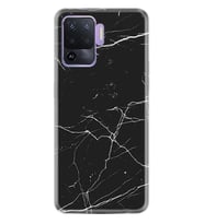 Kılıfland Oppo Reno 5 Lite Kılıf Silikon Resimli Kapak Siyah Koyu Mermer Stok 1299