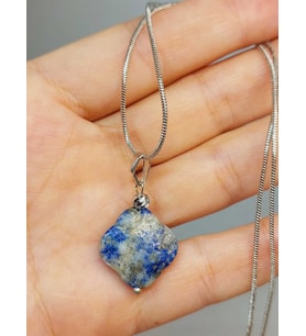 Lapis Taşı Kolye Ucu Yonca Temalı Zincirli (49830)