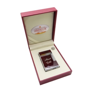 Ardeur® Prestige Bordo Krom Desenli İsme Özel Çakmak Hediyelik Çakmak