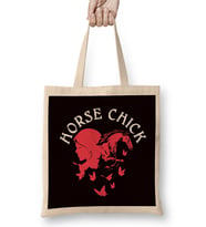 Horse Girl Chick Horses Fan Equestrian Sport Dressage Saddle Bez Çanta Uzun Saplı