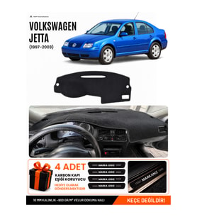 VOLKSWAGEN JETTA (1997-2003) Uyumlu Torpido Örtüsü Torpido Kılıfı - Siyah
