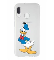 Samsung Galaxy A20e   Kapak Donald Duck Tasarımlı Şeffaf Silikon Kılıf