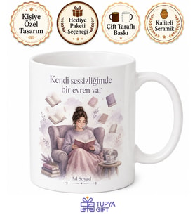 İçedönük Kupası Kendimle Baş Başa Yalnızlıktan Keyif Alan Hediye Kupa Bardak