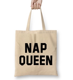 Nap Queen Black Text Bez Çanta Uzun Saplı