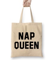 Nap Queen Black Text Bez Çanta Uzun Saplı