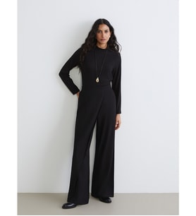 LCW Modest Siyah Loose Fit Geniş Paça Kadın Pantolon