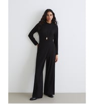 LCW Modest Siyah Loose Fit Geniş Paça Kadın Pantolon
