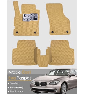 BMW 7 SERİSİ F01 SHORT (2009-2015) Uyumlu EVA Paspas Tam Set–Araca Özel,Su Geçirmez