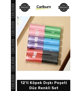 #Petshop Dayanıklı Sızdırmaz Hijyenik Pratik Ekonomik Rulo 12'li Köpek Dışkı Poşeti Düz Renkli Set