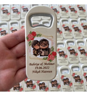 25 Adet Up ve Çiçek Temalı Baskılı Açacak Magnet Söz, Nişan, Nikah, Yenidoğan ve Yaş Magnet