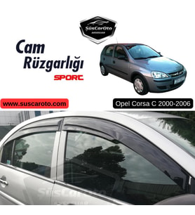 Opel Corsa C 2000-2006 Uyumlu Mugen Cam Rüzgarlığı Seti Piano Black 4'lü İthal