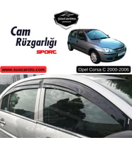 Opel Corsa C 2000-2006 Uyumlu Mugen Cam Rüzgarlığı Seti Piano Black 4'lü İthal