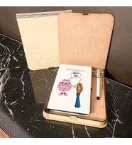 Elektronörofizyoloji Ahşap Kutulu Defter Kalem Set 002