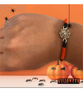 Handcraftedbyoz, Unisex, Halloween Bileklik Serisi (Turuncu)
