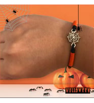 Handcraftedbyoz, Unisex, Halloween Bileklik Serisi (Turuncu)