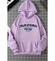 Unisex Palm Springs Baskılı Sweatshirt (Lila)