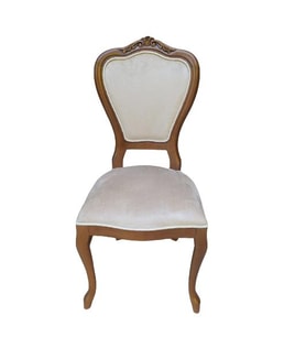Sandalye 18496 Klasik Model Kayın Aslan ayak ceviz babyface kumaş Oyma El yapım