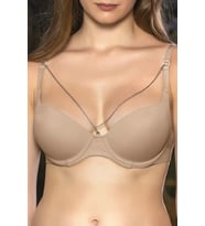pilelistore Günlük Kullanıma Uygun Ten Zincir Aksesuarlı Yarım Push-up Sütyen,destekli, Düşük Dekolt (Çok Renkli)