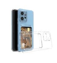 Xiaomi Redmi Note 12 5G Kılıf Kartlıklı Şeffaf Silikon Kapak (Renksiz)