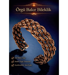 Kadın Bakır Bileklik Örgü Model Bakır Bilezik