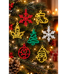 Yılbaşı Noel Süsleri - 6 Adetli Paket - Karışık Renkler