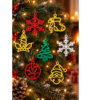 Yılbaşı Noel Süsleri - 6 Adetli Paket - Karışık Renkler