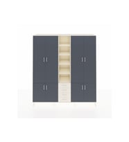 Hyperion Dolap 17 Raflı 4 Çekmeceli 8 Kapaklı 220x44x243 Aytaşı-Antrasit/Aytaşı