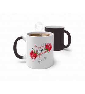 BK Gift Kişiye Özel Benim Güzel Annem Tasarımlı Sihirli Kupa Bardak-1 (Beyaz)