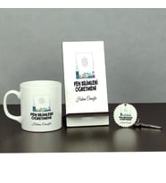 Fen Bilimleri Öğretmeni Üçlü Set (Kupa + Telefon Standı + Anahtarlık) 001