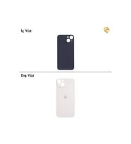 iPhone 13 mini Beyaz Renk Arka Kapak Arka Cam Batarya Kapağı Lazer Kesim Kapak Pil Kapağı