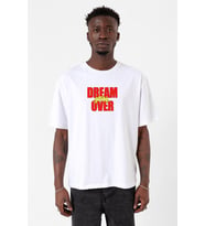Dream Still Over Beyaz Erkek Oversize Tshirt