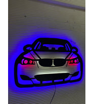 Bmw Araba Led Işıklı Ahşap Tablo(55x30cm)