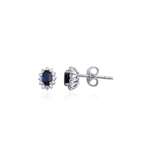 0.75 Karat Safir Pırlanta Küpe