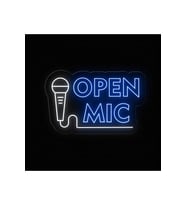 OPEN MIC Yazılı ve Şekilli Neon Tabela