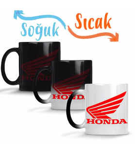 Honda Logo Sihirli Kupa Bardak Porselen