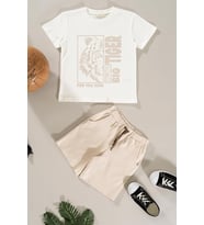 Kaplan Baskılı Taş Tshirt Şort Takım
