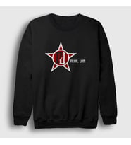 Presmono Unisex Siyah Logo Pearl Jam Sweatshirt 74133tt