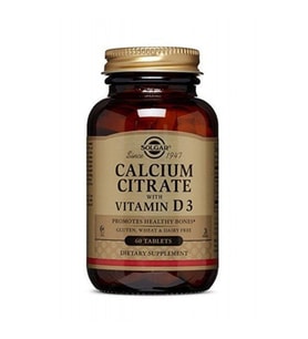 Solgar Calcium Citrate with Vitamin D3 250 mg 60 Tablet