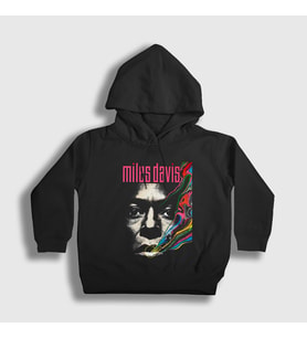 Presmono Unisex Çocuk Siyah Colors Miles Davis Kapüşonlu Sweatshirt 446722tt