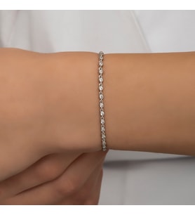 Su Yolu Bileklik Rodaj-925 Ayar Gümüş