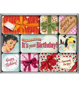 Nostalgic Art Say It Happy Birthday Magnet Set 9 Parça