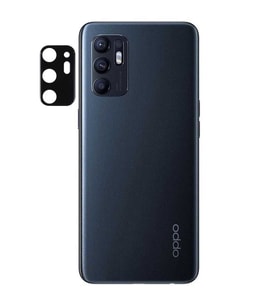 Oppo Reno 6 4G 3D Kamera Lens Koruma Camı (Siyah)