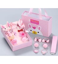 KIZ BEBEK VE ÇOCUK HEDİYE KUTULU  TOKA SETİ (Pudra Pembe)