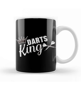 Darts King Dart Player Dartist Arrow Aim Target Bullseye Kupa Bardak Porselen
