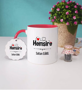 Hemşire Kupa Bardak Kırmızı ve Anahtarlık