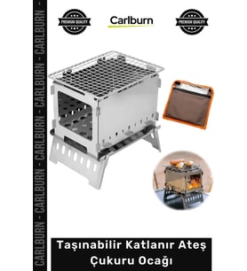 #AteşÇukuruPaslanmaz Çelik Kamp Tipi Kompakt Outdoor Izgara Taşınabilir Katlanır Ateş Çukuru Ocağı
