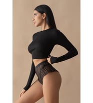 Mulvxbrf Brf02 Siyah Kadın Çizgili Külot Veronica-K1008 (Mulvix)